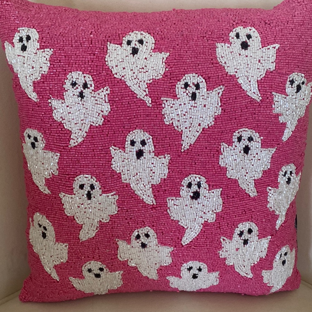 Beaded Spooky Ghost Pillows